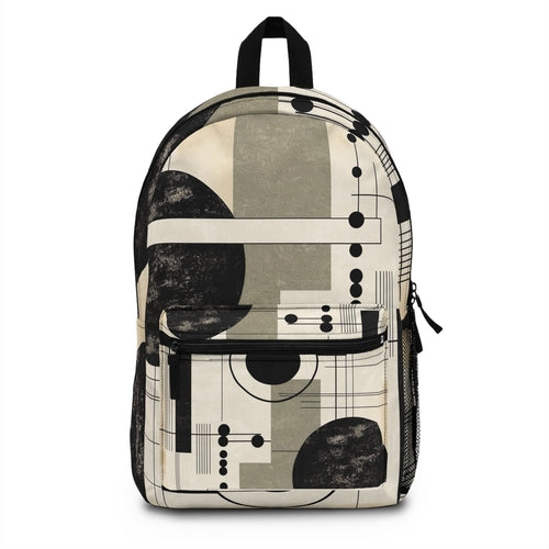 Backpack Work/school/leisure - Waterproof - Abstract Black Beige Brown