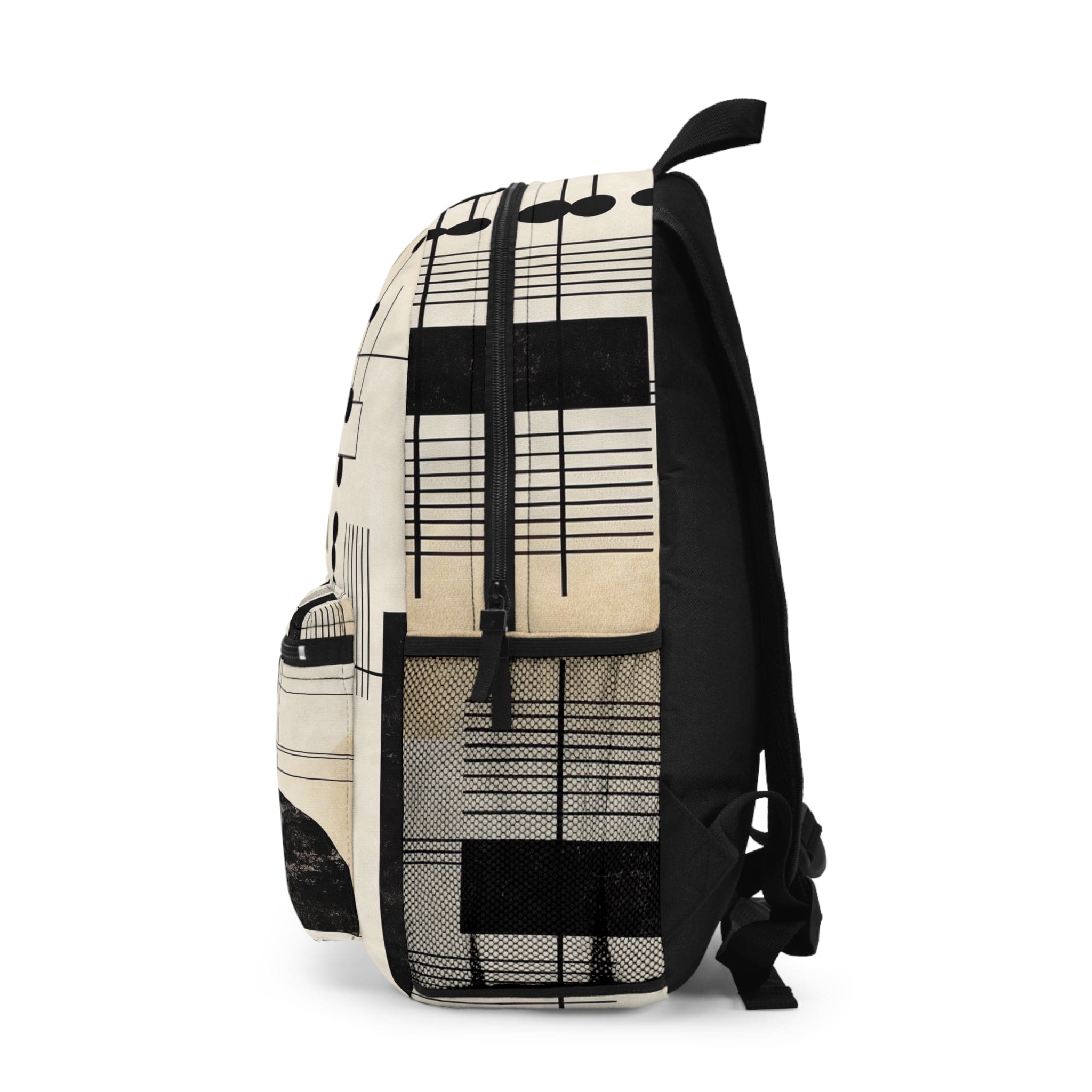 Backpack Work/school/leisure - Waterproof - Abstract Black Beige Brown