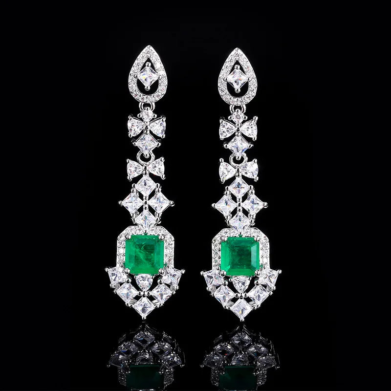 New Earrings Jewelry Accessories Colorful Gemstone Earrings High-end Luxury Studs Sapphire Drop Earrings Wholesale
