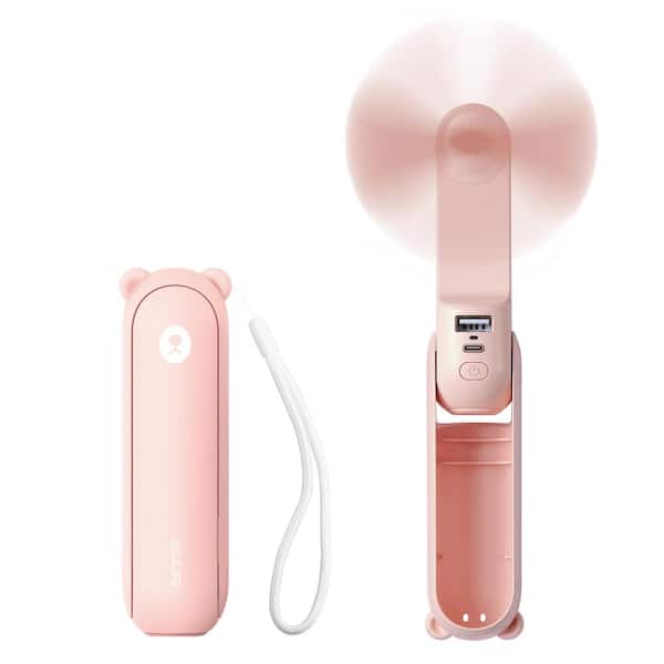 Portable Handheld Fan, Foldable Small Fan, Mini Hand Held Fan with USB Rechargeable 2000mAh Battery, Eyelash Fan for Girls, Travel For Women